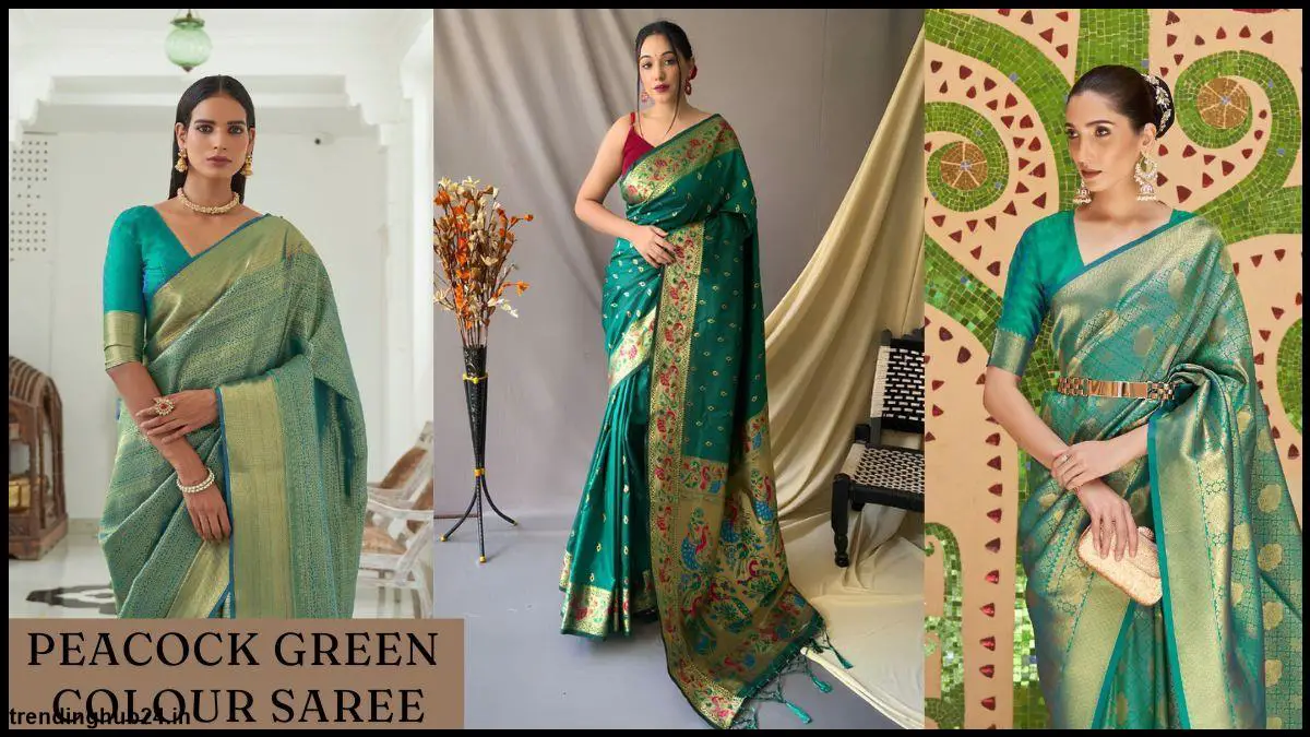 peacock green colour saree The symbolism of peacock Green.jpg